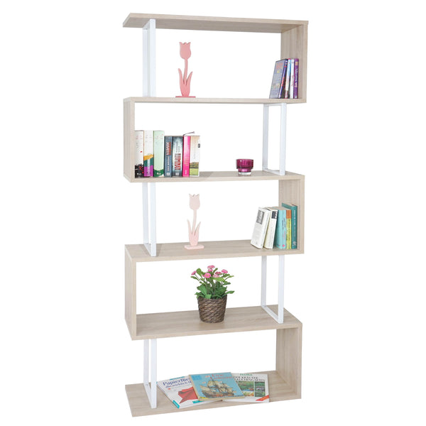 Bücherregal Dohna 183x80cm 3D-Struktur 5 Ebenen ~ Eiche