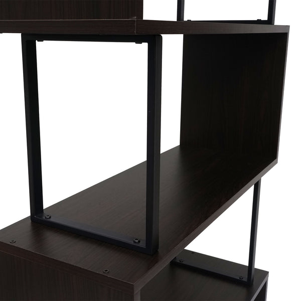 Bücherregal Dohna 183x80cm 3D-Struktur 5 Ebenen schwarz Metall