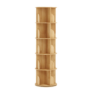 Bücherregal Drehregal Holz MINNIE mit 5 Ebenen 46 x 160 cm natur