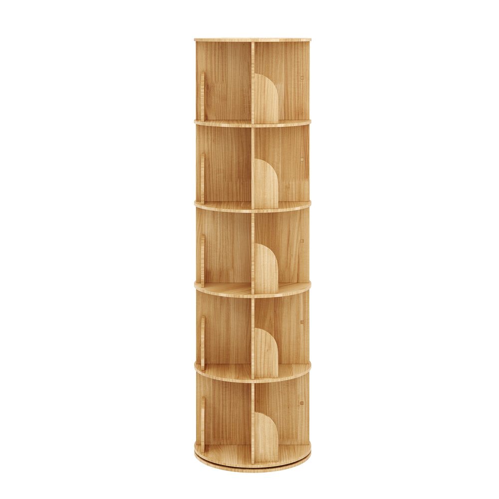 Bücherregal Drehregal Holz MINNIE mit 5 Ebenen 46 x 160 cm natur