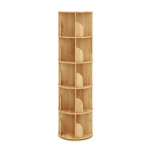 Bücherregal Drehregal Holz MINNIE mit 5 Ebenen 46 x 160 cm natur
