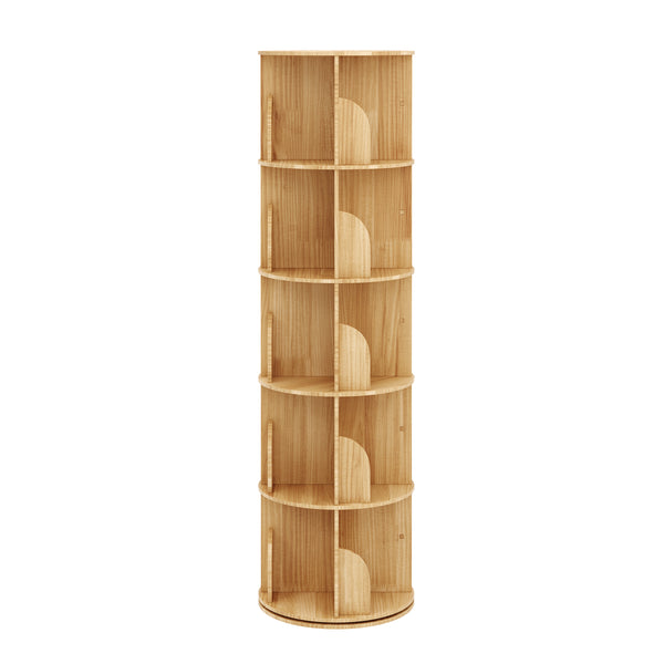 Bücherregal Drehregal Holz MINNIE mit 5 Ebenen 46 x 160 cm natur
