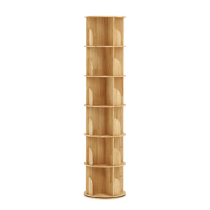 Bücherregal Drehregal Holz MINNIE mit 6 Ebenen 46 x 191 cm natur