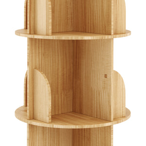 Bücherregal Drehregal Holz MINNIE mit 6 Ebenen 46 x 191 cm natur