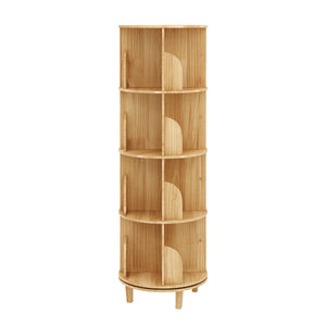 Bücherregal Drehregal Holz VETA mit 4 Ebenen 46 x 139 cm natur