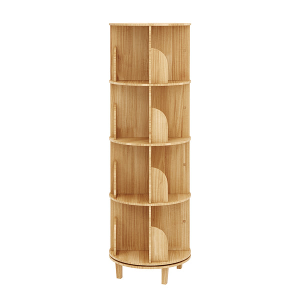 Bücherregal Drehregal Holz VETA mit 4 Ebenen 46 x 139 cm natur