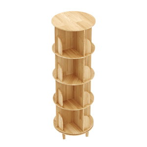 Bücherregal Drehregal Holz VETA mit 4 Ebenen 46 x 139 cm natur