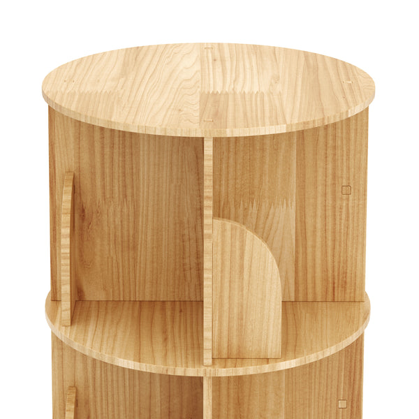 Bücherregal Drehregal Holz VETA mit 4 Ebenen 46 x 139 cm natur