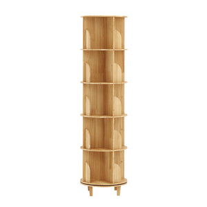 Bücherregal Drehregal Holz VETA mit 5 Ebenen 46 x 170 cm natur