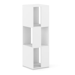 Bücherregal Drehregal JOAN mit 3 Fächer 34 x 109 cm weiss