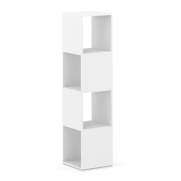 Bücherregal Drehregal KIANO mit 4 Ebenen 36 x 150 cm weiss
