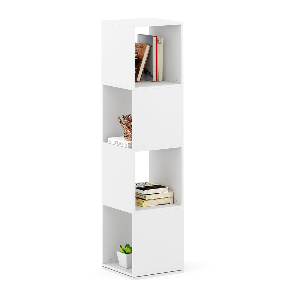 Libreria girevole KIANO con 4 ripiani, 36 x 150 cm, bianca