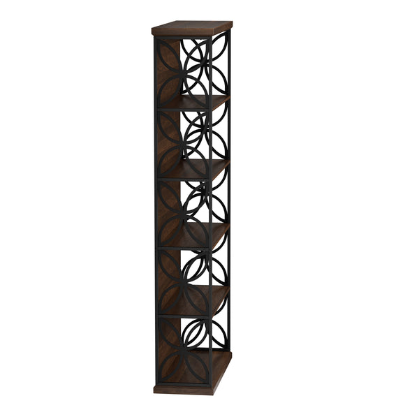 Bücherregal FLORIUM 80 x 180 cm braun/schwarz