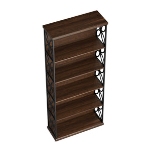 Bücherregal FLORIUM 80 x 180 cm braun/schwarz