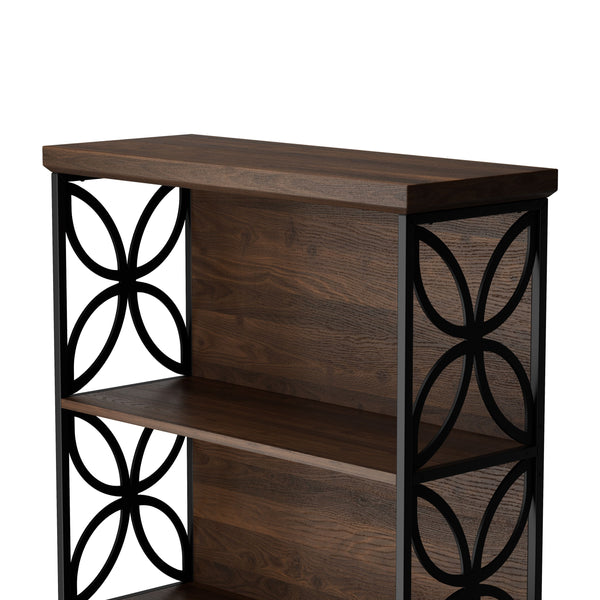 Bücherregal FLORIUM 80 x 180 cm braun/schwarz