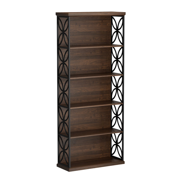 Bücherregal FLORIUM 80 x 180 cm braun/schwarz