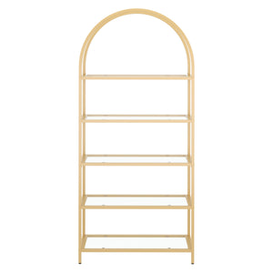 Bücherregal Glas TYRO 83 x 183 cm gold
