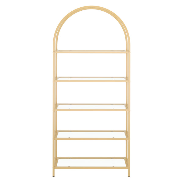 Bücherregal Glas TYRO 83 x 183 cm gold