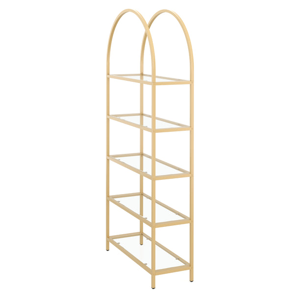 Bücherregal Glas TYRO 83 x 183 cm gold
