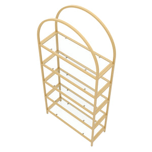 Bücherregal Glas TYRO 83 x 183 cm gold