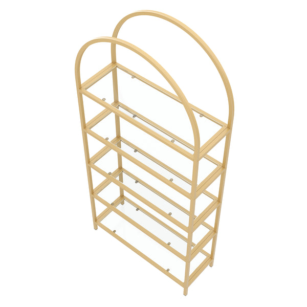 Bücherregal Glas TYRO 83 x 183 cm gold