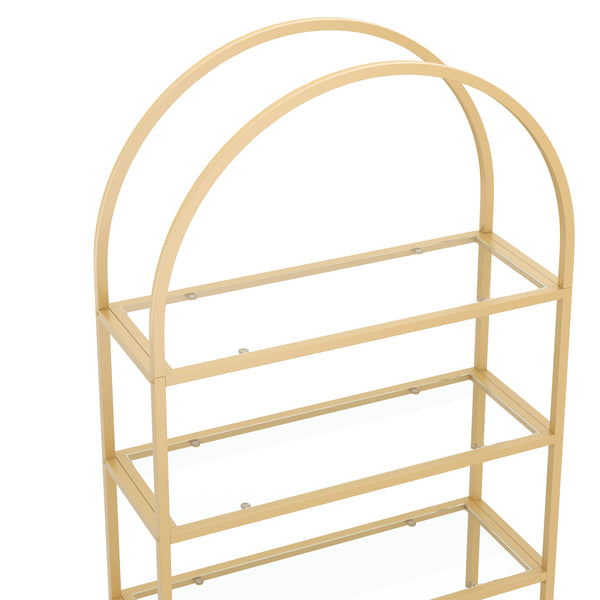Bücherregal Glas TYRO 83 x 183 cm gold