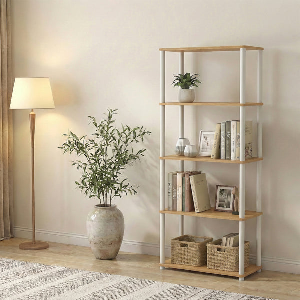 Bücherregal MANIFIC 60 x 30 x 146 cm braun/weiss