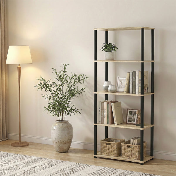 Bücherregal MANIFIC 60 x 30 x 146 cm braun/schwarz