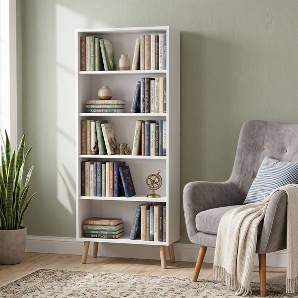 Bücherregal NORDIC 60 x 24 x 144 cm weiss