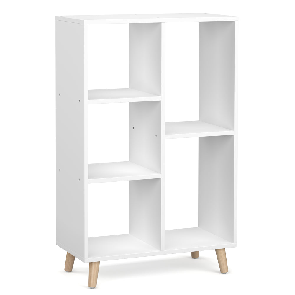 Libreria NORDIC con 5 scomparti, 60 x 30 x 95 cm, bianca
