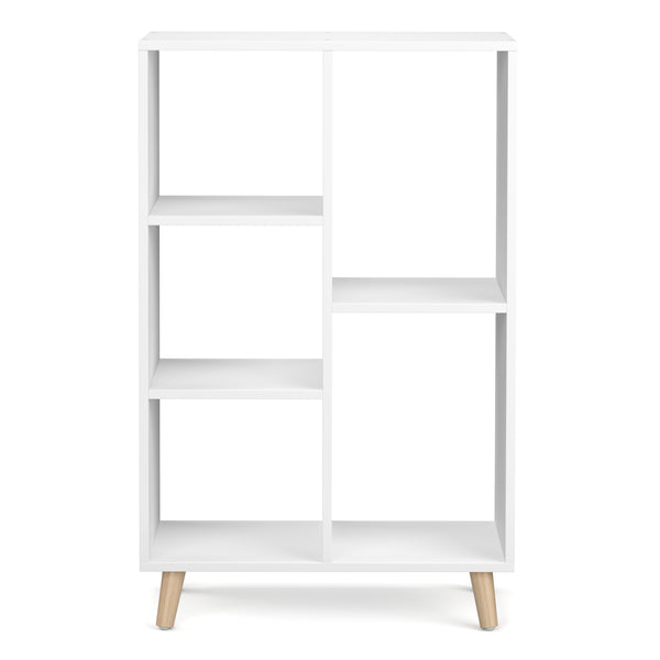 Bücherregal NORDIC mit 5 Fächern 60 x 30 x 95 cm weiss