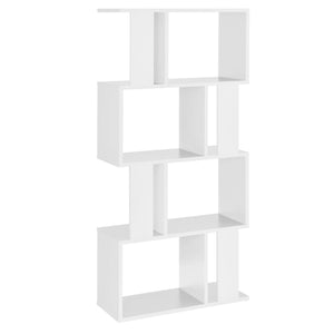 Bücherregal Brattahlid mit 4 Fächern und 4 Ablagen Weiss