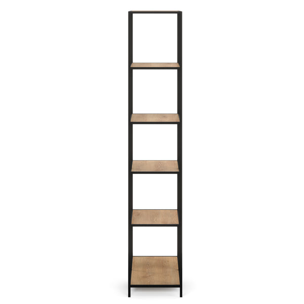 Bücherregal SEAFORD  77 x 185 cm braun/schwarz