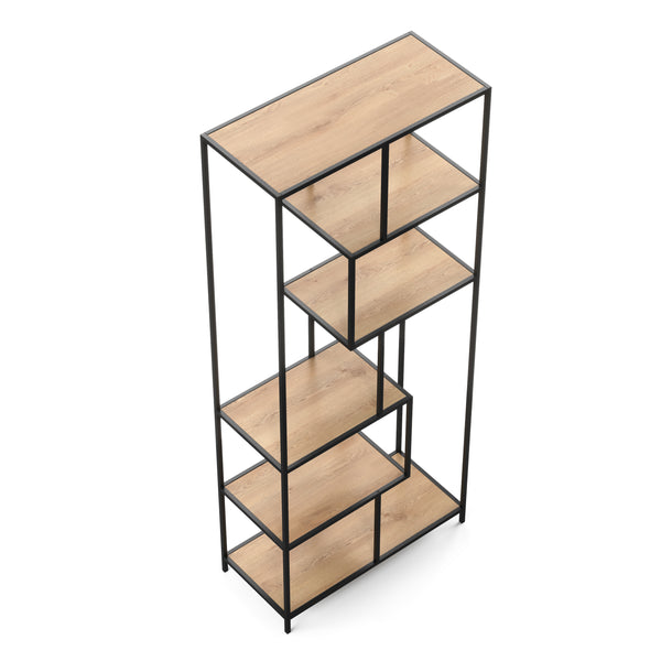 Bücherregal SEAFORD  77 x 185 cm braun/schwarz