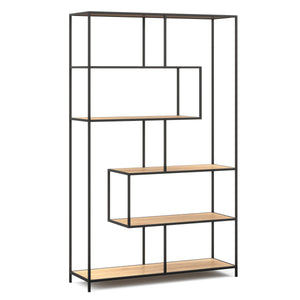 Bücherregal SEAFORD 114 x 185 cm braun/schwarz