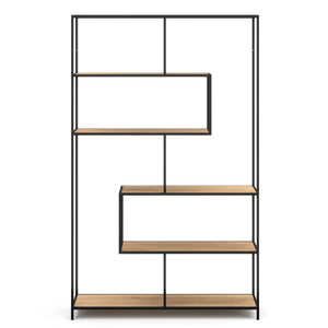 Bücherregal SEAFORD 114 x 185 cm braun/schwarz