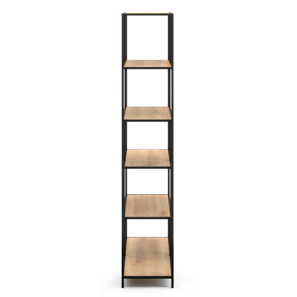 Bücherregal SEAFORD 114 x 185 cm braun/schwarz