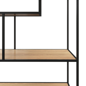 Bücherregal SEAFORD 114 x 185 cm braun/schwarz