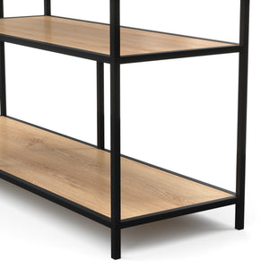 Bücherregal SEAFORD 114 x 185 cm braun/schwarz