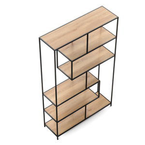 Bücherregal SEAFORD 114 x 185 cm braun/schwarz