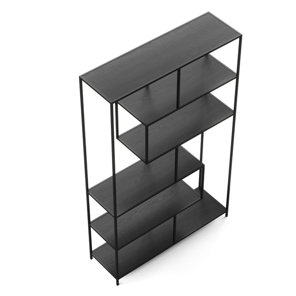 Bücherregal SEAFORD 114 x 185 cm schwarz
