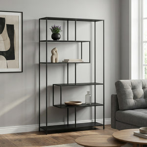 Bücherregal SEAFORD 114 x 185 cm schwarz