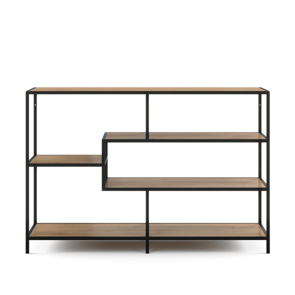 Bücherregal SEAFORD 114 x 78 cm braun/schwarz