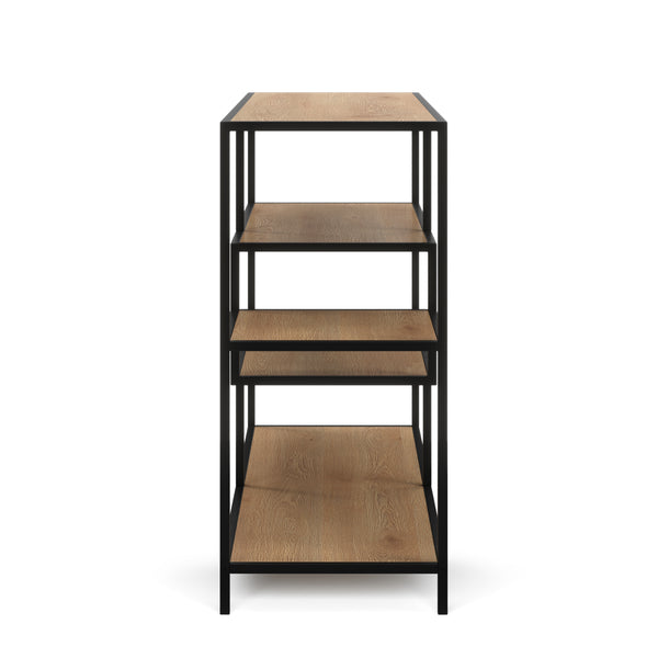 Bücherregal SEAFORD 114 x 78 cm braun/schwarz