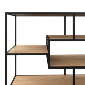 Bücherregal SEAFORD 114 x 78 cm braun/schwarz