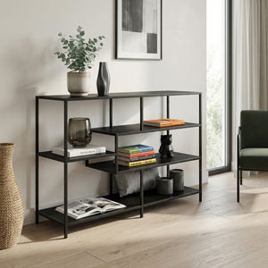 Bücherregal SEAFORD 114 x 78 cm schwarz