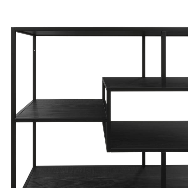 Bücherregal SEAFORD 114 x 78 cm schwarz