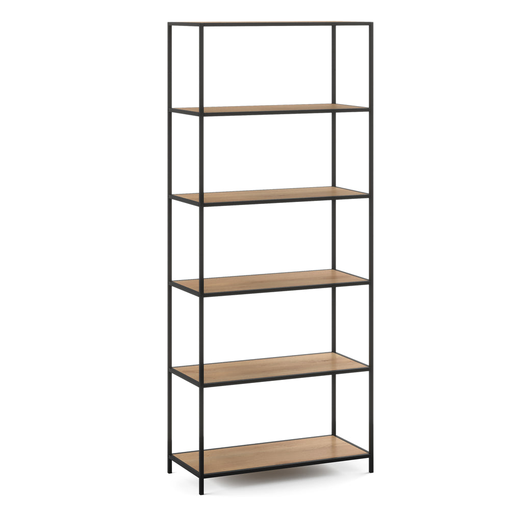 Libreria Seaford 77 x 35 x 185 cm marrone/nero