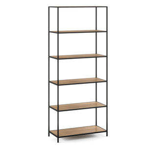 Bücherregal SEAFORD 77 x 35 x 185 cm braun/schwarz