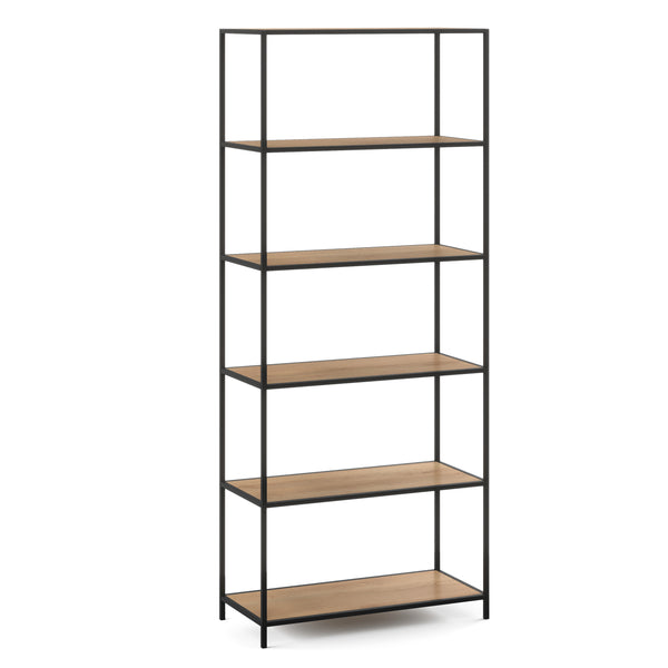 Bücherregal SEAFORD 77 x 35 x 185 cm braun/schwarz